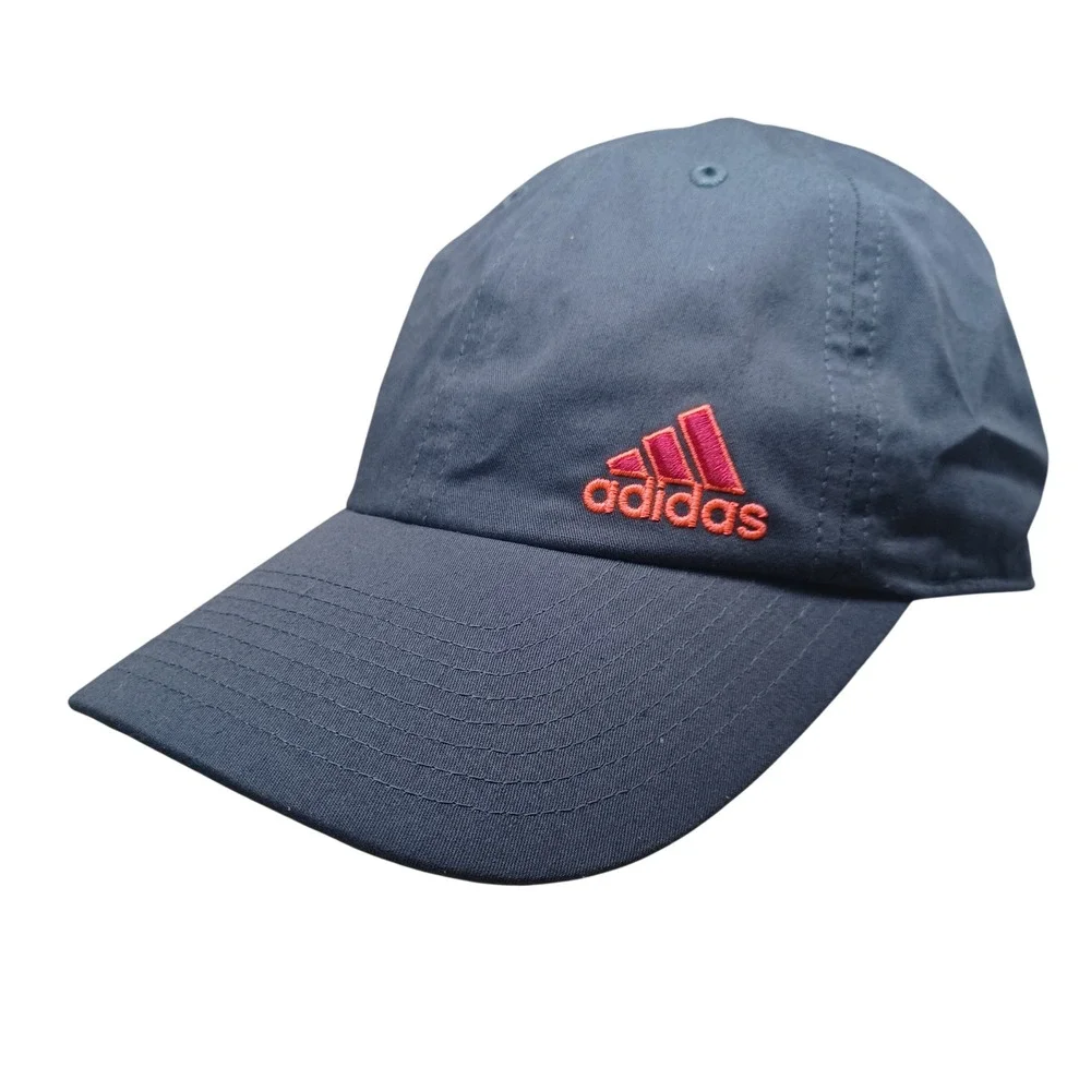 Adidas Baseball Cap Grey Pink Orange Embroidered Logo Adjustable Hat